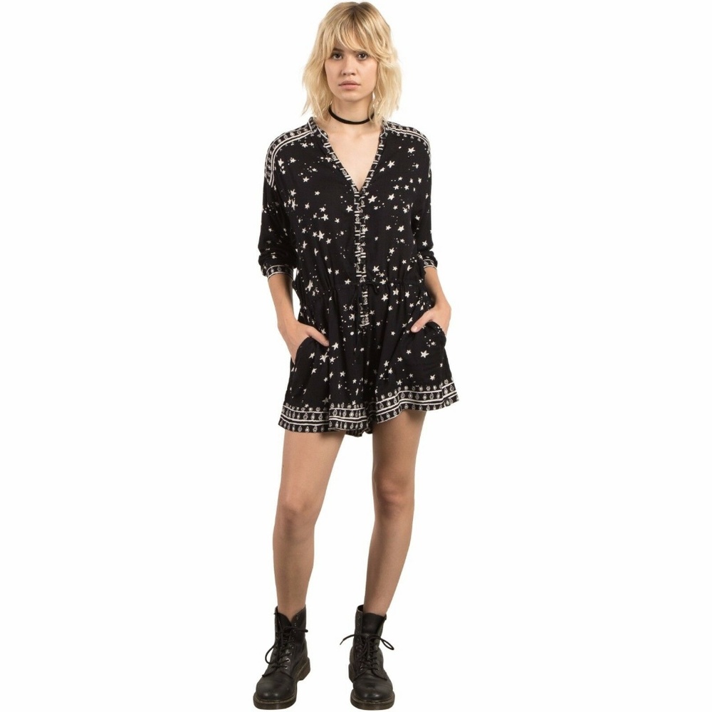 volcom georgia may jagger black romper size medium - Picture 3 of 5